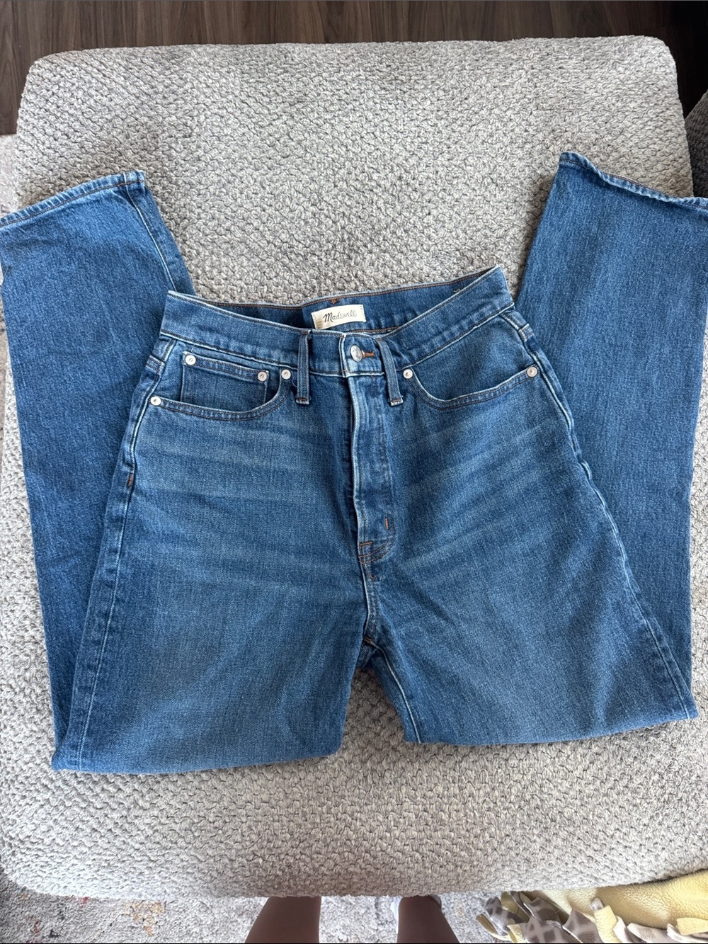 Madewell Vintage Straight-Leg Jeans in Blue Denim